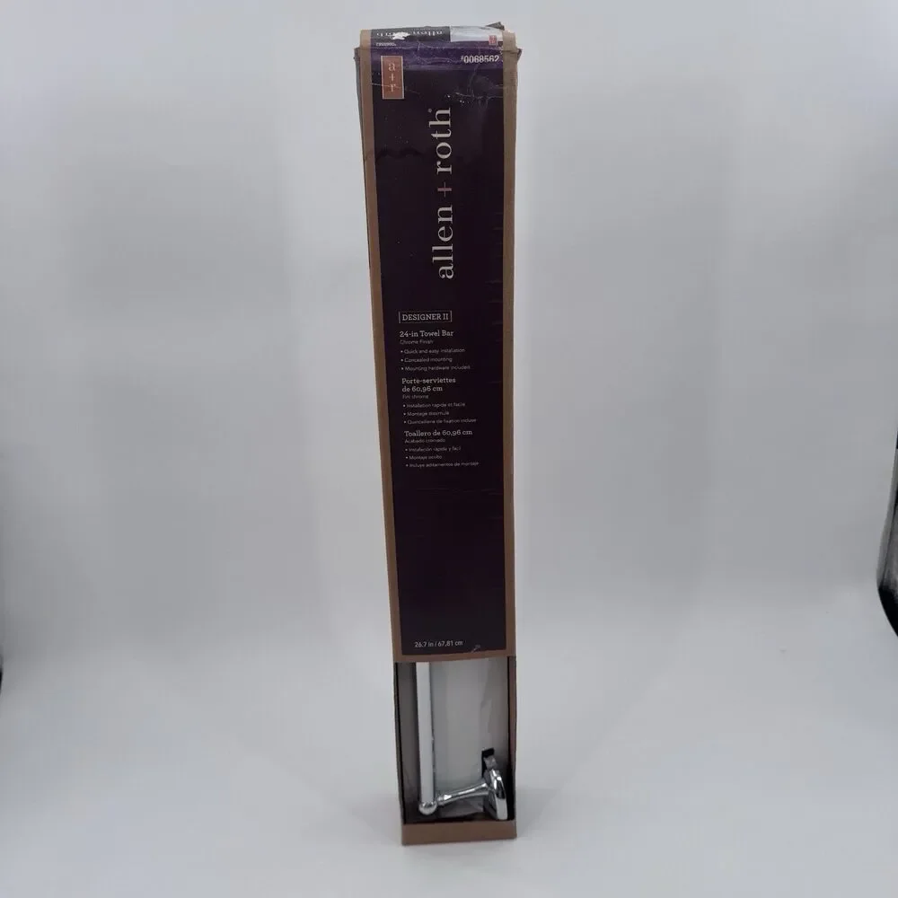 Allen And Roth 24 Inch Chrom Wall Mount Towel Bar New Fast Shipping B